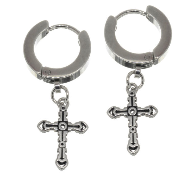 Stainless steel hinged hoop earrings