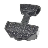 Stainless Steel Pendant – Mjölnir Thor’s Hammer with Broad Decorative Bar