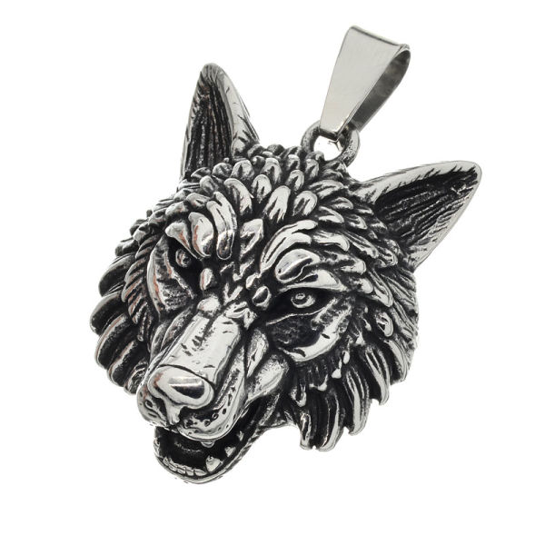 Stainless Steel Pendant - Wolfs Head