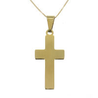 Edelstahlanhänger - Kreuz "Benediktus" PVD-Gold