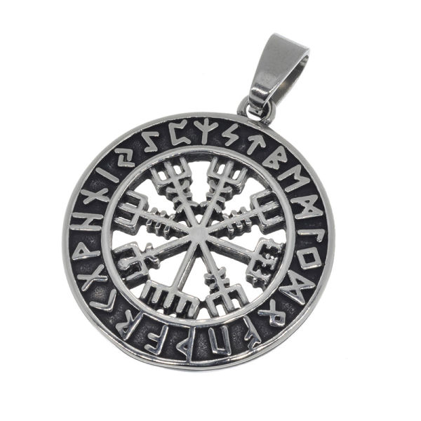 Edelstahlanhänger - Kompass "Vegvisir"