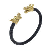 Stainless Steel Bangle - with Dragon Heads
