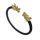 Stainless Steel Bangle - with Dragon Heads PVD-Black-PVD-Gold