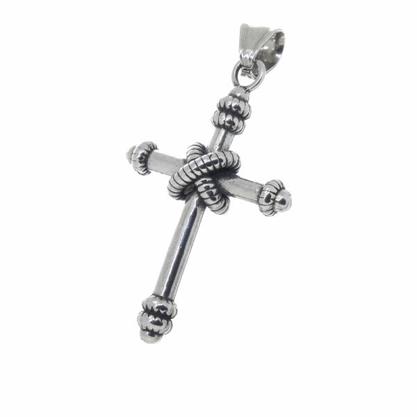 Edelstahlanhänger – Kreuz mit Seilknoten