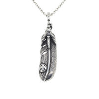 Stainless Steel Pendant - Feather with Claw
