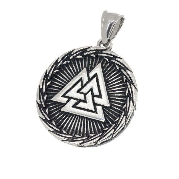 Edelstahlanhänger - Valknut und Vegvisir