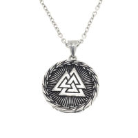 Edelstahlanhänger - Valknut und Vegvisir