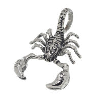 Stainless steel pendant - scorpion with ornaments S-Steel