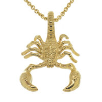 Stainless steel pendant - scorpion with ornaments S-PVD-Gold