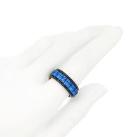 Stainless Steel Ring – Fidget Ring with Gears 66 (21,0 Ø) 11 US-PVD-Black