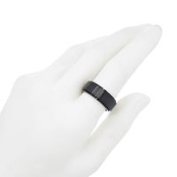 Stainless Steel Ring - Fidget Ring with Rotating Element PVD-Black-56 (17,8 Ø) 07 US-8 mm