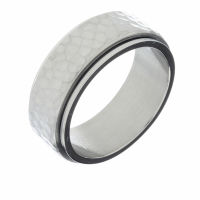 Edelstahlring – Spielring mit gearbeitetem Drehelement Stahl-68 (21,6 Ø) 12 US