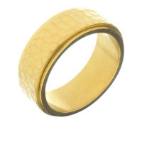 Stainless Steel Ring - Fidget Ring with a crafted rotating Element PVD-Gold-58 (18,4 Ø) 08 US