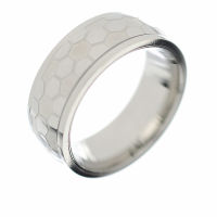 Stainless Steel Ring - Fidget Ring with Honeycomb Pattern Steel-66 (21,0 Ø) 11 US