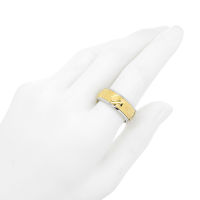 Stainless Steel Ring - Fidget Ring with Honeycomb Pattern Bicolor Steel/PVD-Gold-64 (20,4 Ø) 10 US