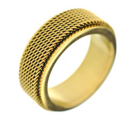 Stainless Steel - Play Ring “Chain 56 (17,8 Ø) 07 US-PVD-Gold
