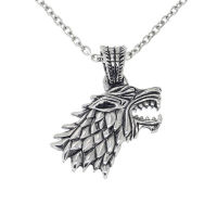 Stainless Steel Pendant - Wolfs Head “Fenrir” Steel