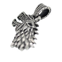Stainless Steel Pendant - Wolfs Head “Fenrir” Steel