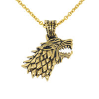 Edelstahlanhänger - Wolfskopf "Fenrir" PVD-Gold
