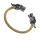 Stainless Steel Bangle - Wolf Heads Bicolour