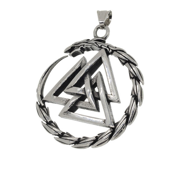 Stainless Steel Pendant - Valknut "Fezil" Large-Unadorned