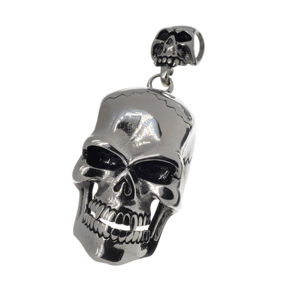 Stainless Steel Pendant - Solid Skull: Big