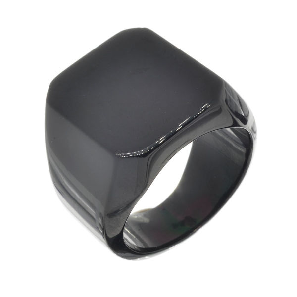 Stainless Steel Ring – Engraving Ring 60 (19,1 Ø) 9,1 US-Black