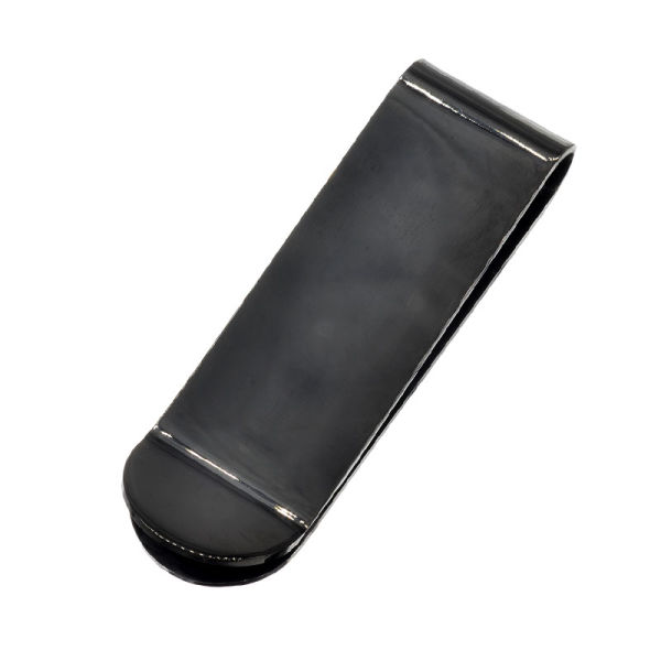 Money Clip – Polished – with Engraving Plate PVD-Black