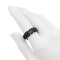 Stainless steel fidget ring „Odin“ - 56 - PVD-Black