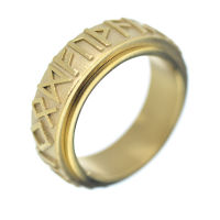 Spielring aus Edelstahl - „Odin“ - 60 - PVD-Gold