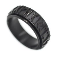 Stainless steel fidget ring „Odin“ - 70 - PVD-Black