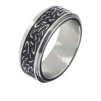 Stainless Steel Ring - Fidget Ring with Triskele 64 (20,4 Ø) 10 US
