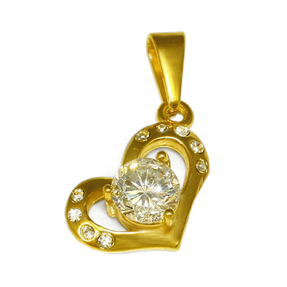 Stainless Steel Pendant - Heart - PVD-Gold