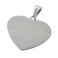 Edelstahlanhänger Gravurrohling Herzform - Stahl - 30mm x 1mm - Glänzend / Matt