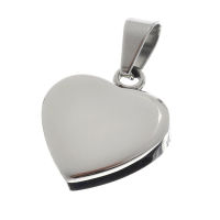 Stainless steel pendant engraving blank heart shape Steel-21 mm-3 mm-Glossy / Matt