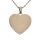 Stainless steel pendant engraving blank heart shape PVD-Rosegold-28 mm-1 mm-Glossy / Matt