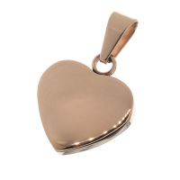 Stainless steel pendant engraving blank heart shape PVD-Rosegold-21 mm-3 mm-Glossy / Matt