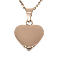 Stainless steel pendant engraving blank heart shape PVD-Rosegold-21 mm-3 mm-Glossy / Matt