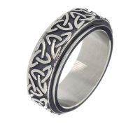 Stainless Steel Ring - Fidget Ring with Triskele Steel-68 (21,6 Ø) 12 US