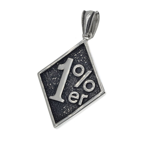 Stainless Steel Pendant - "1%er" - Black
