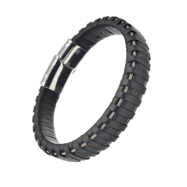 Lederarmband - mit Edelstahl Elementen