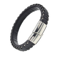 Lederarmband - mit Edelstahl Elementen