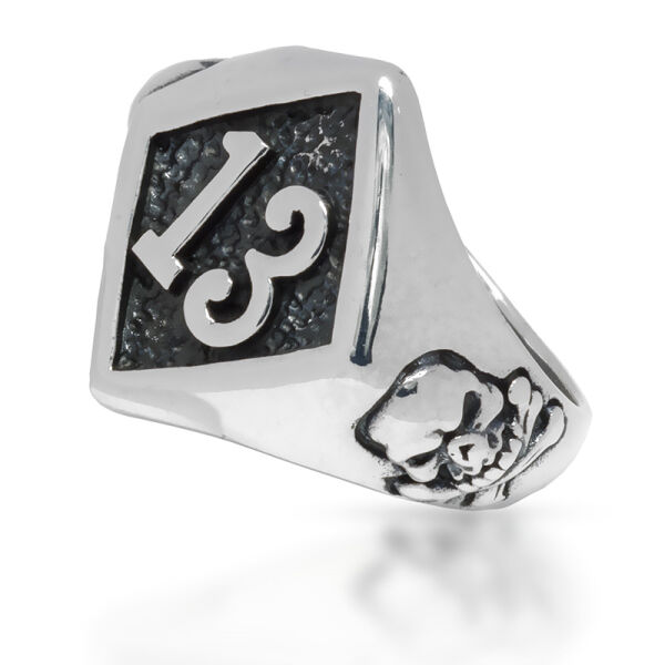 925 Sterling Silberring - "Dreizehner" 69 (22,2 Ø) 13,0 US