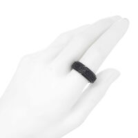 Stainless Steel Ring - Fidget Ring with Triskele PVD-Black-64 (20,4 Ø) 10 US