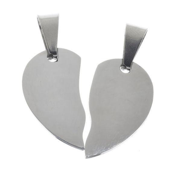 geteiltes Herz - Stahl - 22 mm - Glänzend / Matt
