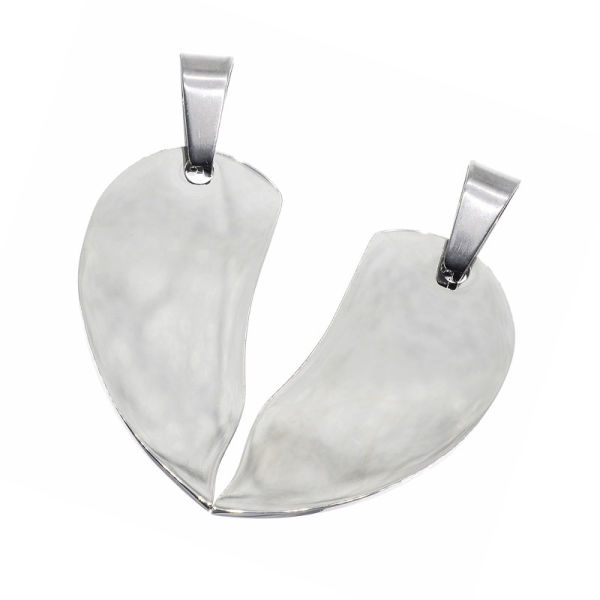 Geteiltes Herz - Stahl-32 mm-Glänzend / Glänzend