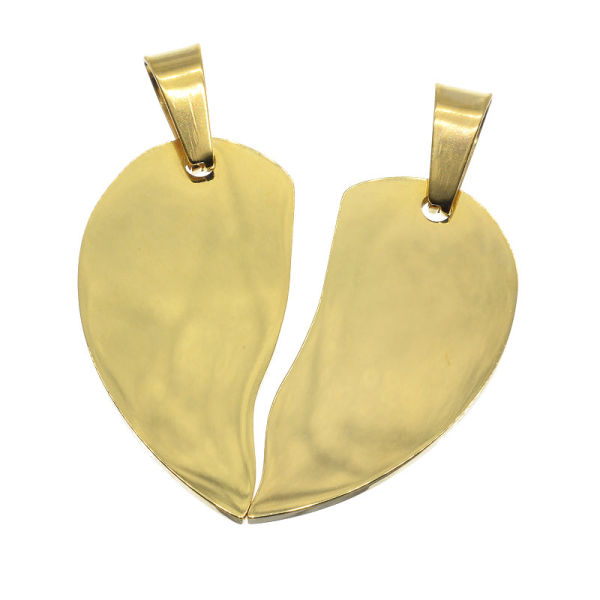 geteiltes Herz - PVD-Gold - 32 mm-Glänzend / Glänzend