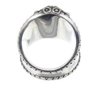 Stainless Steel Ring - Thors Hammer with Runes 60 (19,1 Ø) 09 US-Closed
