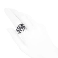 Stainless Steel Ring - Thors Hammer with Runes 60 (19,1 Ø) 09 US-Closed
