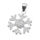 925 Sterling Silver Pendant – Scrooge Snowflake with Cubic Zirconia Centre